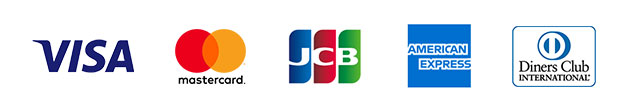 VISA、MASTER、JCB、AMEX、DINERS